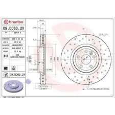 BREMBO féktárcsa 09.D063.2X autóalkatrész