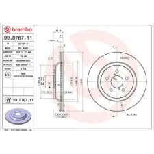 BREMBO féktárcsa 09.D767.11 autóalkatrész