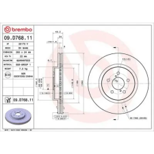 BREMBO féktárcsa 09.D768.11 autóalkatrész