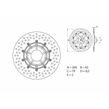 BREMBO Oro Fix féktárcsa - 68B407B1 motorkerékpár féktárcsa