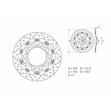 BREMBO Oro lebegő féktárcsa - 78B40866 egyéb motorkerékpár alkatrész