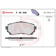 BREMBO Sada brzdových destiček P 49 048 autóalkatrész