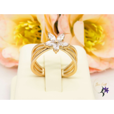  Briell antiallergén csillagvirág alakú köves gyűrű-18K gyűrű