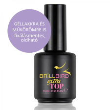 BrillBird - HEMA Free Extra Top - Megújult formula - fixálásmentes - univerzális fedőfény - 15ML - THF fényzselé