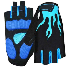 Bringamax kesztyű GL Short 100 M méret rövidujjú fekete-kék bmglove00016 kerékpáros kesztyű