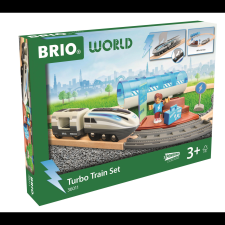 BRIO 36011 vonat játékkészlet, turbóvonattal (7312350360110) autópálya és játékautó