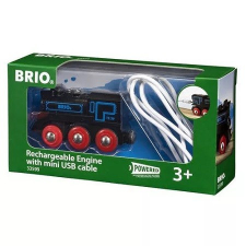  BRIO Fekete akkumulátoros mozdony mini USB-vel (33599) kisvasút