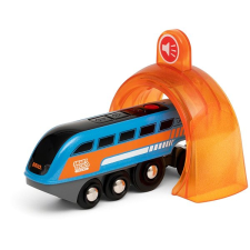 BRIO World 33971 SMART TECH SOUND kisvasút lokomotív autópálya és játékautó