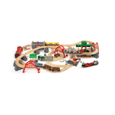 BRIO World Deluxe vonatpálya szett 87 darabos (33052) autópálya és játékautó