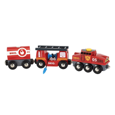 BRIO World Sürgősségi tűzoltó vonat - Piros (33844) autópálya és játékautó