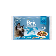 Brit Brit Premium Cat Gravy - Dinner Plate 4 x 85 g macskaeledel