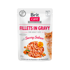 Brit Care Cat alutasak Gravy with Savory Salmon 85g macskaeledel