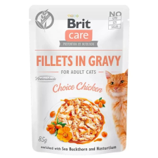  Brit Care Cat Fillets in Gravy Choice Chicken 24x85g macskaeledel