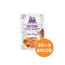 Brit Care Cat Kitten alutasak pulyka szószban 24x85g macskaeledel