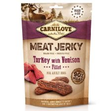 Brit Carnilove Jerky Snack Turkey with Venison Fillet – pulyka szarvas filével 100g jutalomfalat kutyáknak