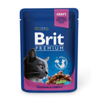 Brit Premium Adult csirke és pulyka tasak macskáknak 24 x 100g macskaeledel
