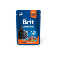 Brit Premium Cat Pouches Salmon for Sterilised – 4×100 g macskaeledel