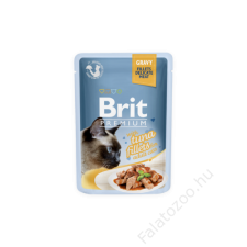 Brit Premium Cat tasakos Delicate Fillets in Gravy with Salmon for Sterilised 85g macskaeledel