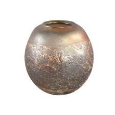  Bronz/Barna gömb üveg váza 18.5cm dekoráció