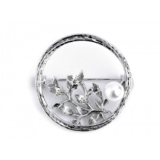  Bross csiszolt kövekkel és gyönggyel bross