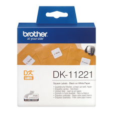 Brother DK-11221 100db/tekercs 23mm x 23mm elővágott fehér öntapadós címke nyomtató kellék
