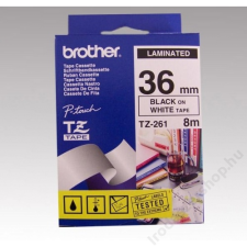 Brother Feliratozógép szalag, 36 mm x 8 m, BROTHER, fehér-fekete (QPTTZ261) fénymásolópapír