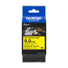 Brother HSE-621E P-Touch szalag 9mm Black on Yellow - 1,5m információs címke