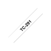 Brother laminated tape - Black, white (TC291)