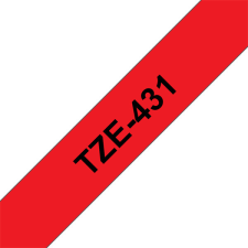 Brother szalag TZe-431, Piros alapon Fekete, Laminált, 12mm 0.47&quot;, 8 méter nyomtató kellék