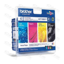Brother Tintapatron LC1100HYVALBP, Nagy töltetű csomag: Cián / Magenta / Sárga / Fekete, 750 oldal nyomtatópatron & toner