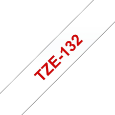 Brother TZe-132 laminált szalag (12mm) Red on Clear - 8m etikett
