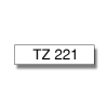 Brother TZE-221 laminált P-touch szalag (9mm) Black on White - 8m