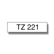 Brother TZE-221 laminált P-touch szalag (9mm) Black on White - 8m nyomtató kellék