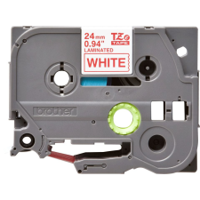 Brother TZe-252 laminált P-touch szalag (24mm) Red on White - 8m címkézőgép