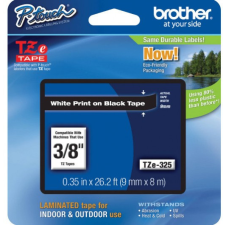 Brother TZe-325 9mmx8m fekete/fehér laminált szalag nyomtató kellék