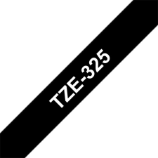 Brother TZE-325 laminált nyomtatószalag (9mm) White on Black - 8m nyomtató kellék
