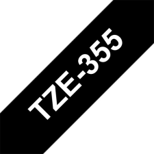 Brother TZE-355 laminált P-touch szalag (24mm) Black on White - 8m nyomtató kellék