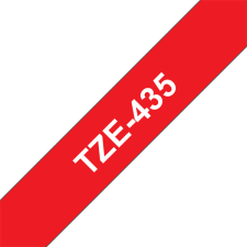 Brother TZE-435 laminált P-touch szalag (12mm) White on Red - 8m nyomtató kellék