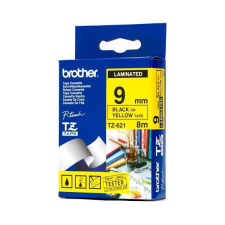 Brother TZE-621 laminált P-touch szalag (9mm) Black on Yellow - 8m (TZE621) nyomtató kellék