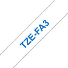 Brother TZe-FA3 textil szalag (12mm) Blue on White - 3m textilfesték