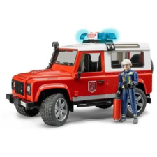 Bruder 02596 Land Rover tűzoltóautó tűzoltó figurával autópálya és játékautó