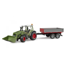 Bruder Fendt Vario 211 homlokrakodós traktor platós pótkocsival autópálya és játékautó