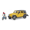 Bruder Jeep Wrangler Rubicon Unlimited hegyi kerékpárral és kerékpárossal - 2543 1:16