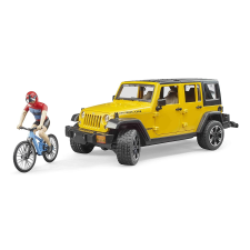 Bruder Jeep Wrangler terepjáró kerékpárral és figurával (1:16) - Színes autópálya és játékautó
