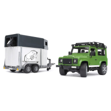 Bruder : Land Rover defender terepjáró lóval és lószállítóval autópálya és játékautó