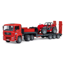 Bruder Man Tga teherautó pótkocsival és teleszkópos rakodóval (02774) autópálya és játékautó