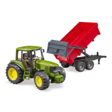 Bruder traktor John Deere billenős pótkocsival autópálya és játékautó