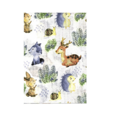 BS Textil pelenka 1db-os - Erdei Állatok (süni, őzike ,nyuszi, róka) mosható pelenka