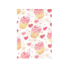 BS Textil pelenka 1db-os -Muffin szívecskével - Fehér/Rózsaszín mosható pelenka