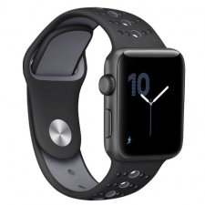 BSTRAP Apple Watch Silicone Sport 38/40mm szíj, Black Gray mobiltelefon kellék